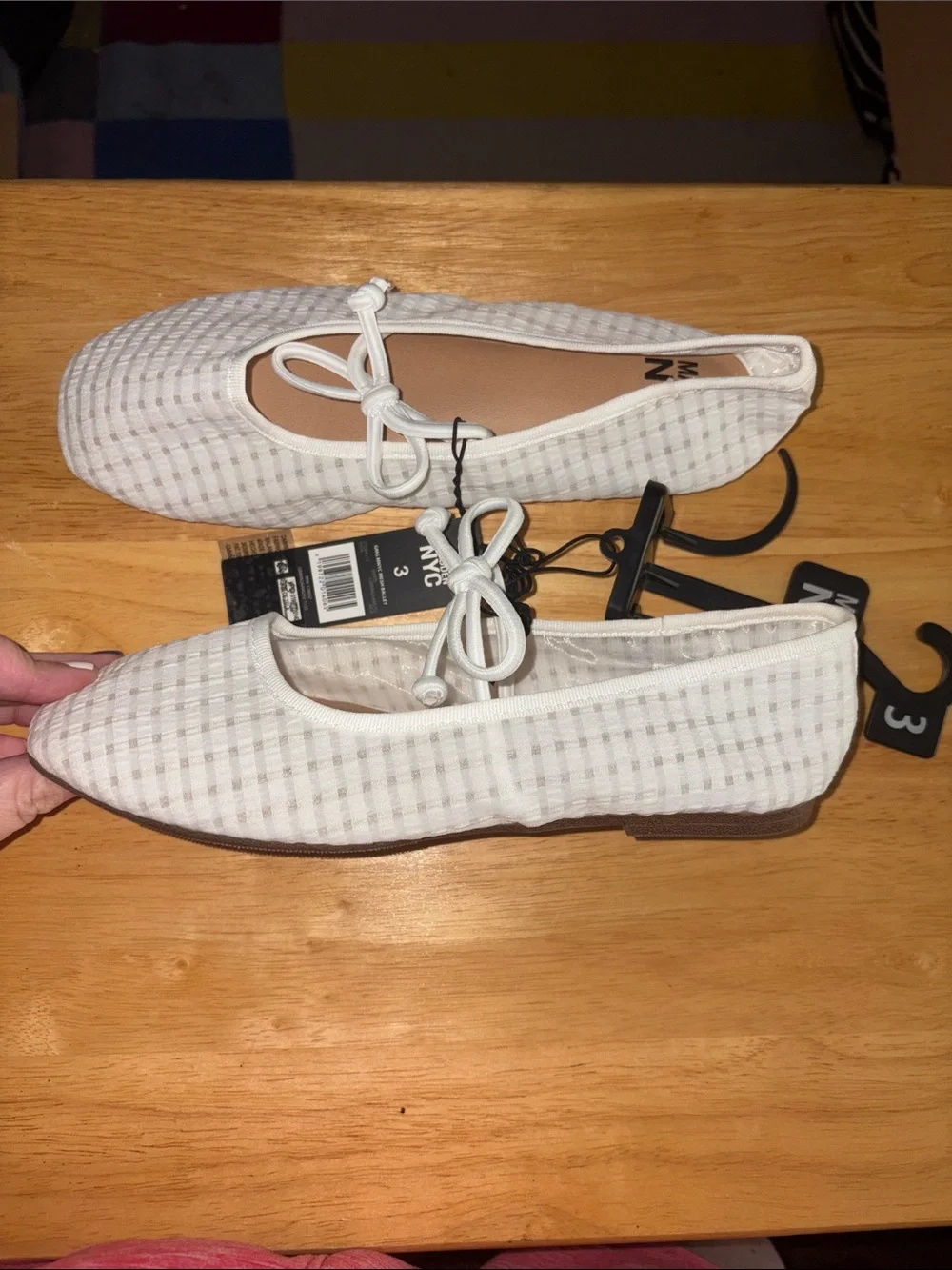 NWT Madden NYC Girls' Gingham Mesh Ballet Flats